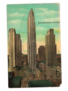 Rockefeller Center Vintage Postcard I5th To 6th Ave 48th To 51st Street NYC